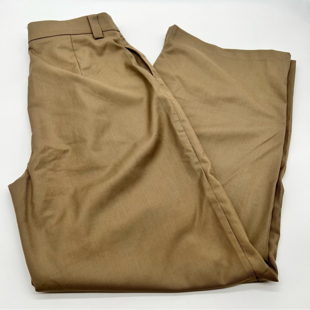 Commense Women's Tan Wise-Leg Pants w/Pleated Fronta-Size M
